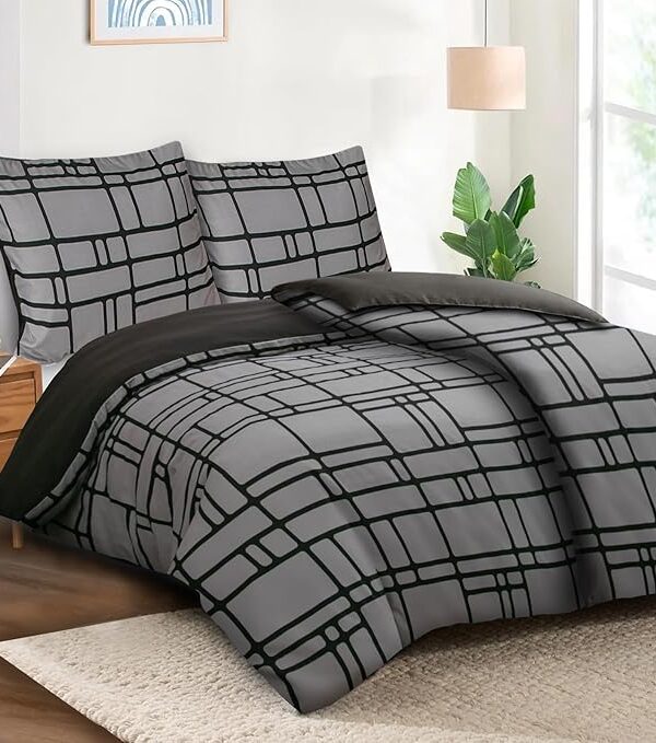 4-teiliges Bettwäsche-Set Anthrazit 135x200 Mikrofaser