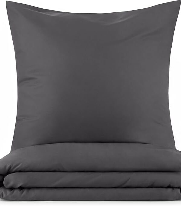 Mikrofaser Bettwäsche 2-teilig 135x200 Anthrazit