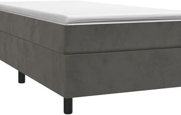 Polsterbett 80x200 cm, dunkelgrau, samtbezogen, stabil