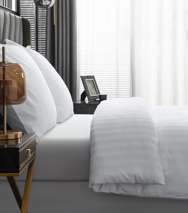 3-teiliges Bettwäsche-Set 200x200 cm – Mako-Satin Weiß