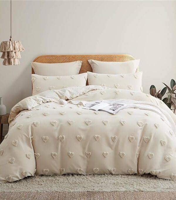 Boho Bettwäsche 135x200 cm – Vintage mit Tufting