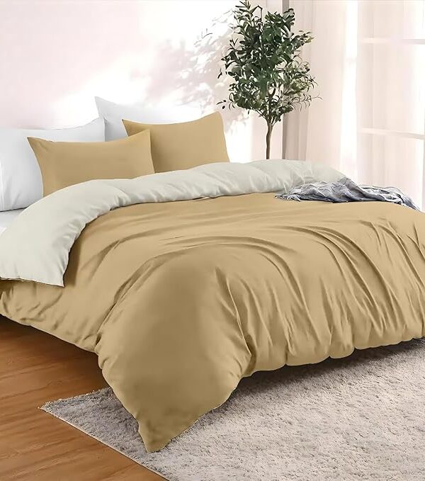 Bettwäsche-Set 240x220 cm Beige – Weich & Pflegeleicht