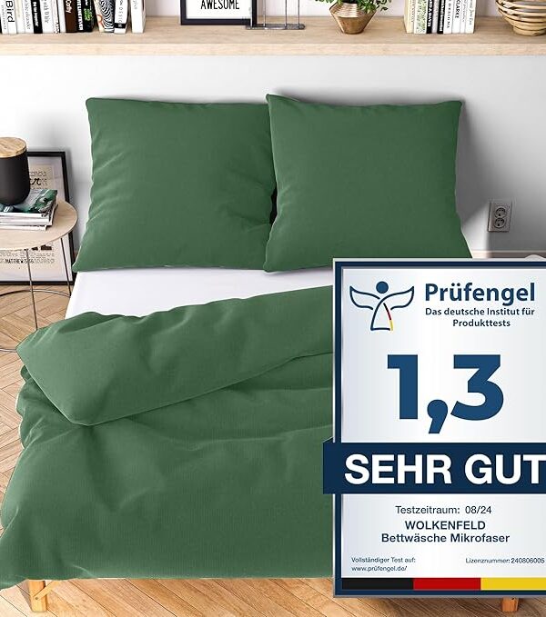 Kühlendes Bettwäsche-Set 135x200 cm, grün, atmungsaktiv