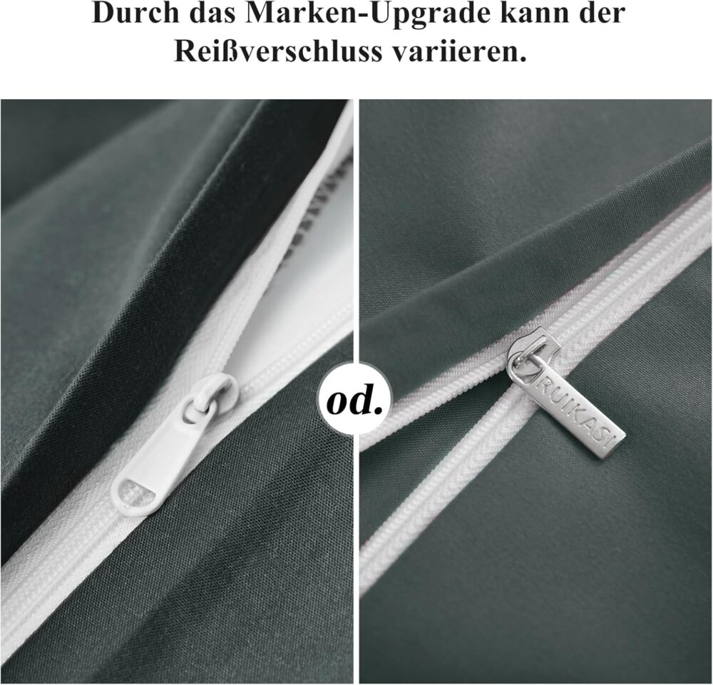 4-teiliges Bettwäsche-Set 135x200 Anthrazit Mikrofaser – Bild 7