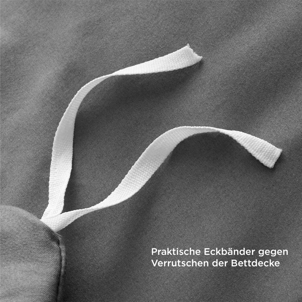 4-teiliges Bettwäsche-Set in Anthrazit – Bild 5