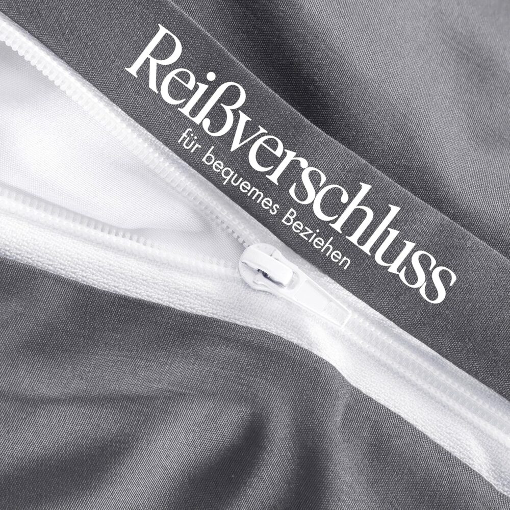 Bettwäsche-Set 135x200 cm Grau Mikrofaser 2-teilig – Bild 6
