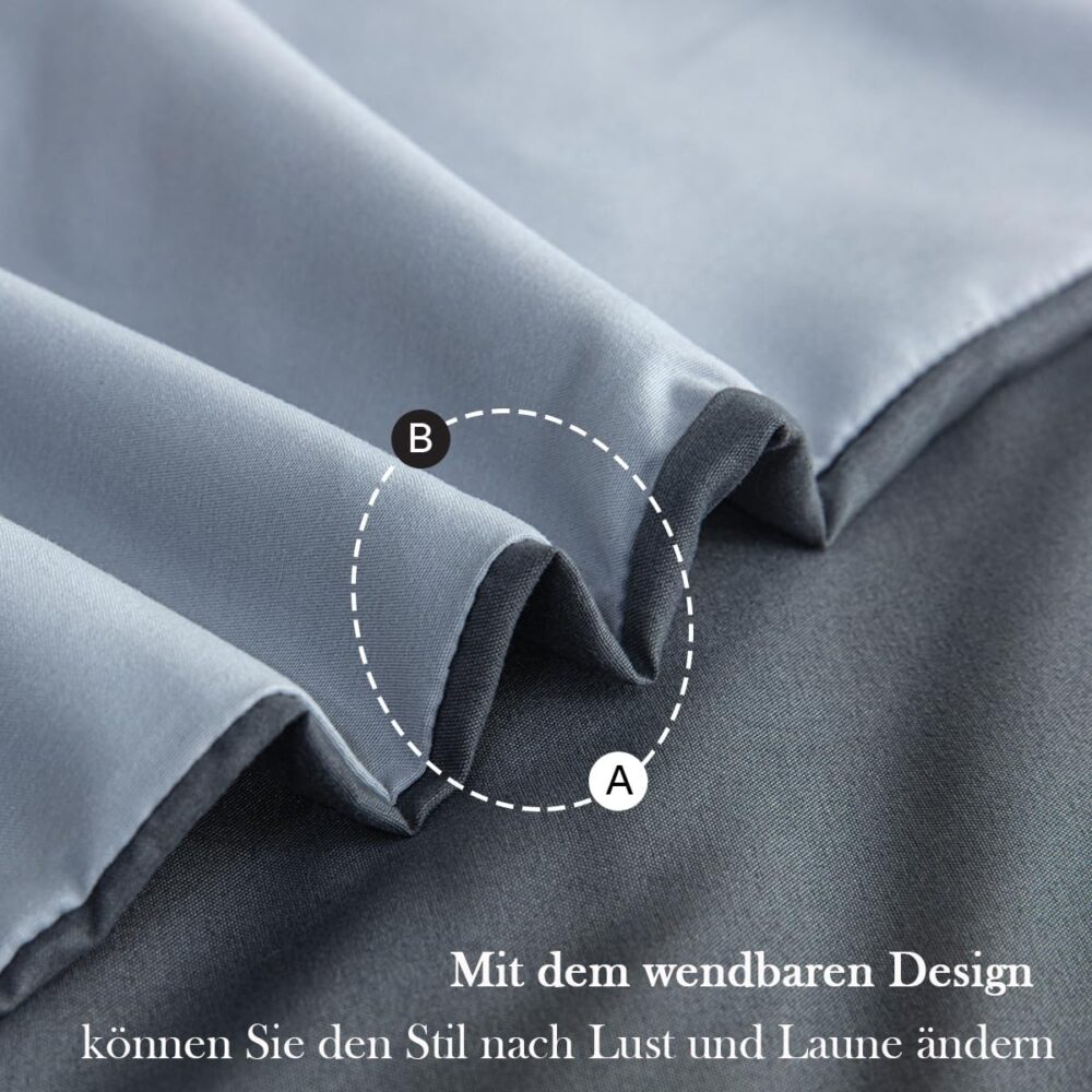 4-teiliges Bettwäsche-Set 135x200 Anthrazit Mikrofaser – Bild 5
