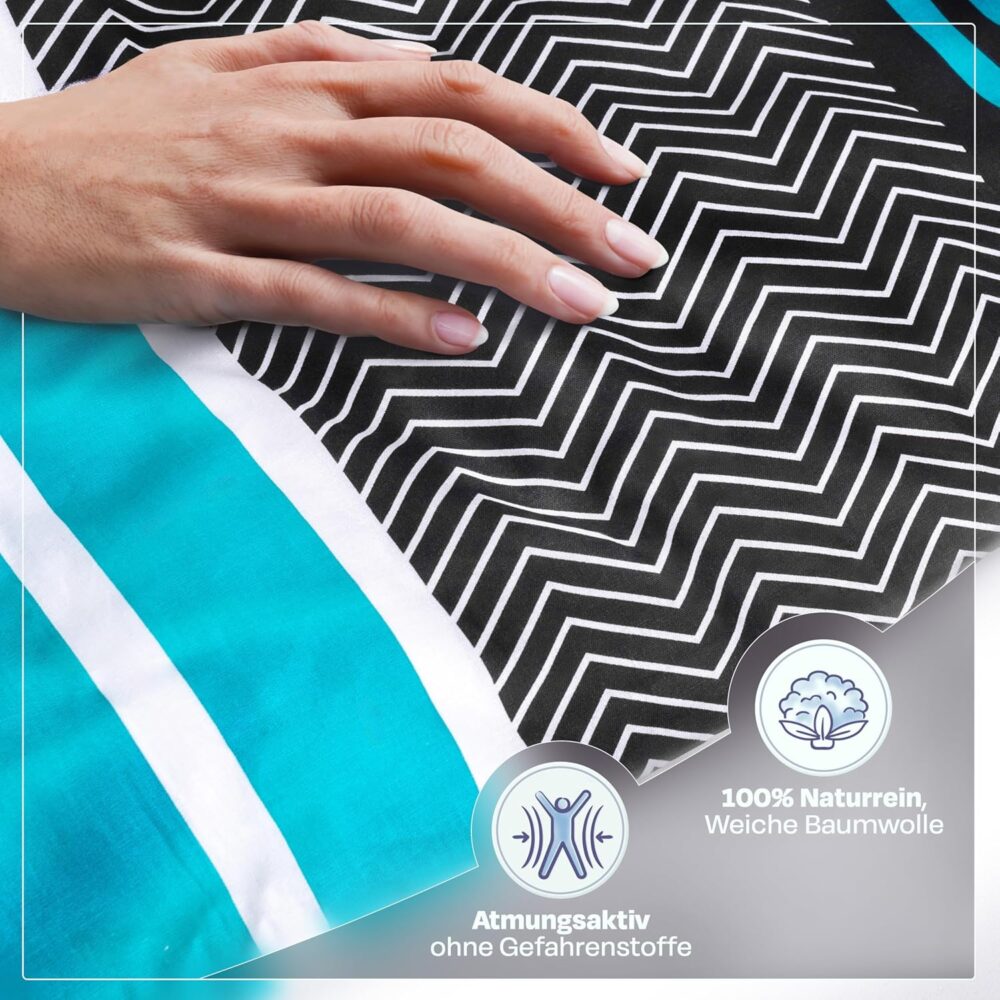 4-teiliges Baumwoll-Bettwäsche-Set 135x200 cm, mit RV – Bild 6