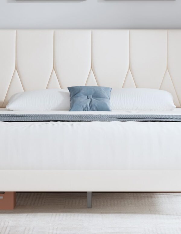 Polsterbett 140x200 cm mit Kopfteil & Lattenrost, Hellgrau