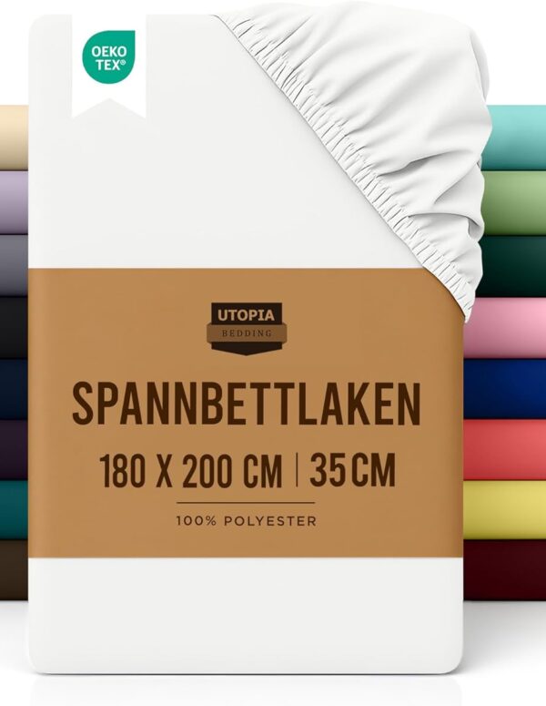 Gebürstetes Mikrofaser-Spannbettlaken mit extra tiefen Ecken