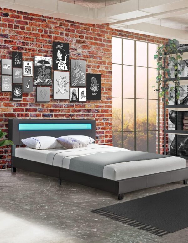Faux Leather Upholstered Bed 4 Colours 3 Sizes