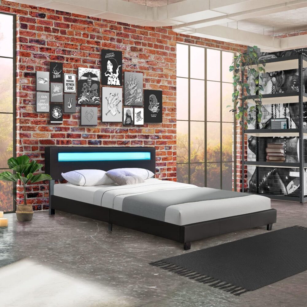 Comfort Upholstered Bed 3 Sizes 4 Color Options  High Q