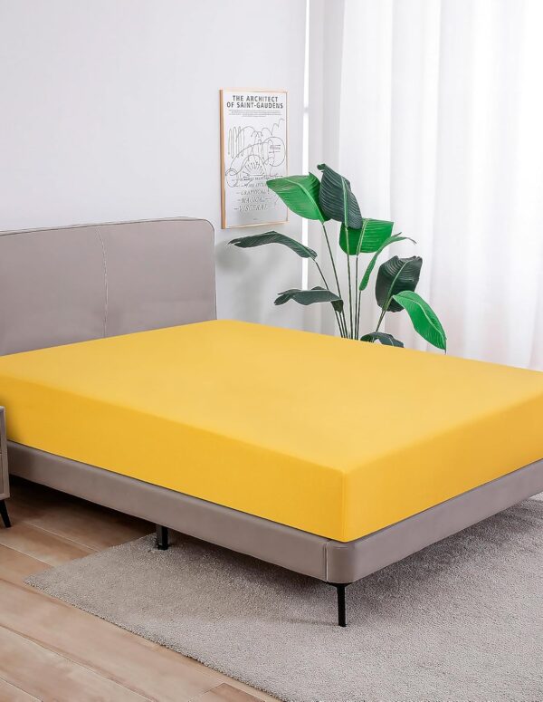 Spannbettlaken Baumwolle Jersey Gelb 180x200 cm