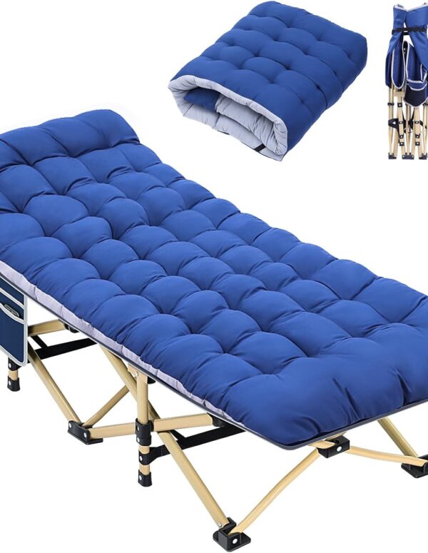 Klappbares Feldbett mit Matratze 71 cm Tragbar