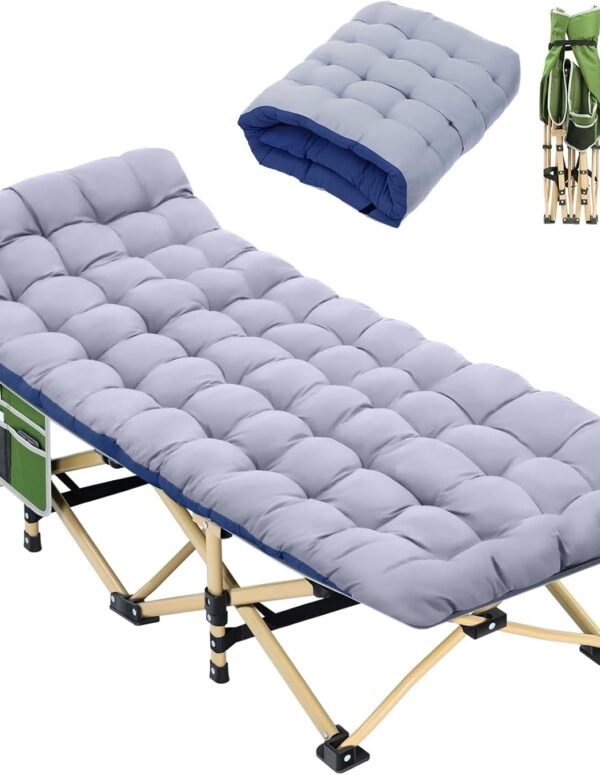 Klappbares Campingbett mit Matratze 71 cm Breit