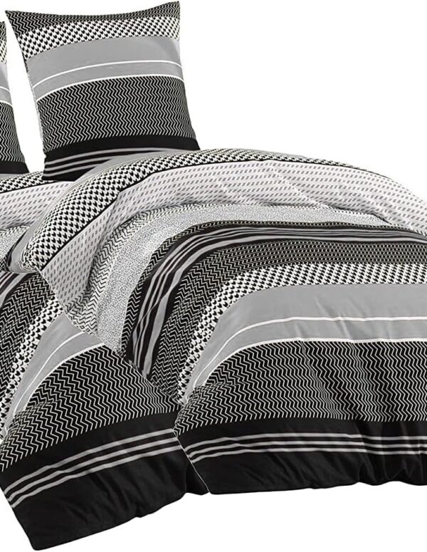 Renforcé Baumwolle Bettwäsche 4-teilig Grau Set