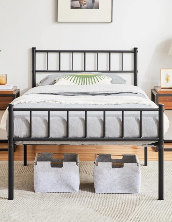 Metallbett 90x190 cm Modernes Design mit Lattenrost