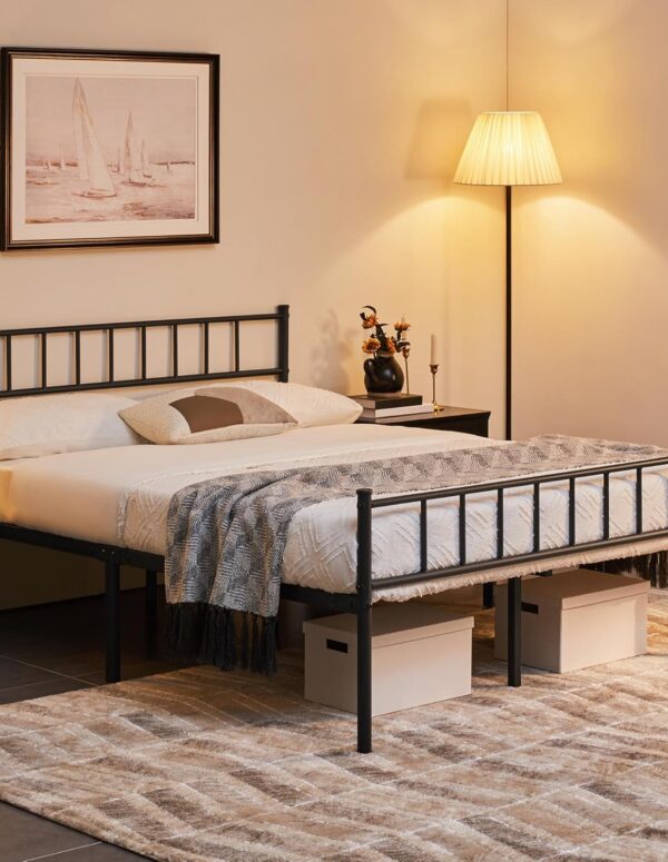 Metallbett 140x200 cm mit Kopfteil und Lattenrost