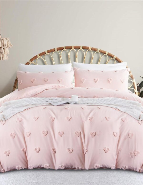 Pink Boho Bettwäsche 135x200 cm Getuftet Set