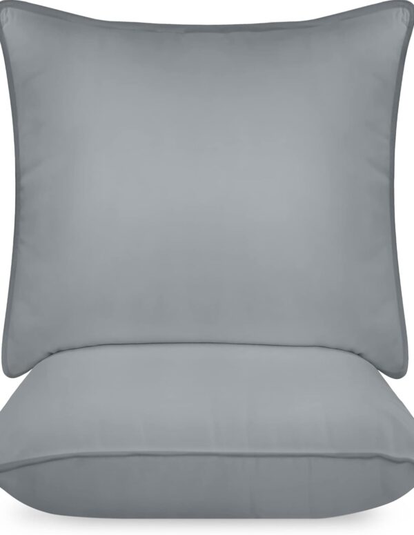 Kissen-Set (2 Stück), 65 x 65 cm, Schlafkissen, atmungsaktiv und weich (grau)