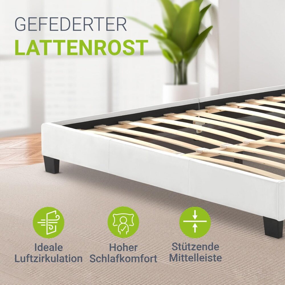 Komfortables und stilvolles Polsterbett in 4 verschiedenen Farben und 3 praktischen Größen erhältlich – Bild 4