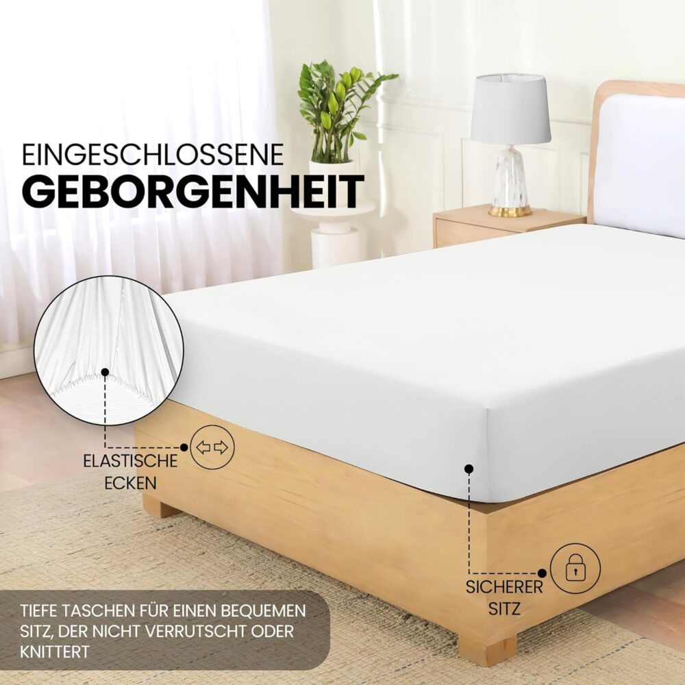 "Tiefes Spannbettlaken aus gebürsteter Mikrofaser" – Bild 4