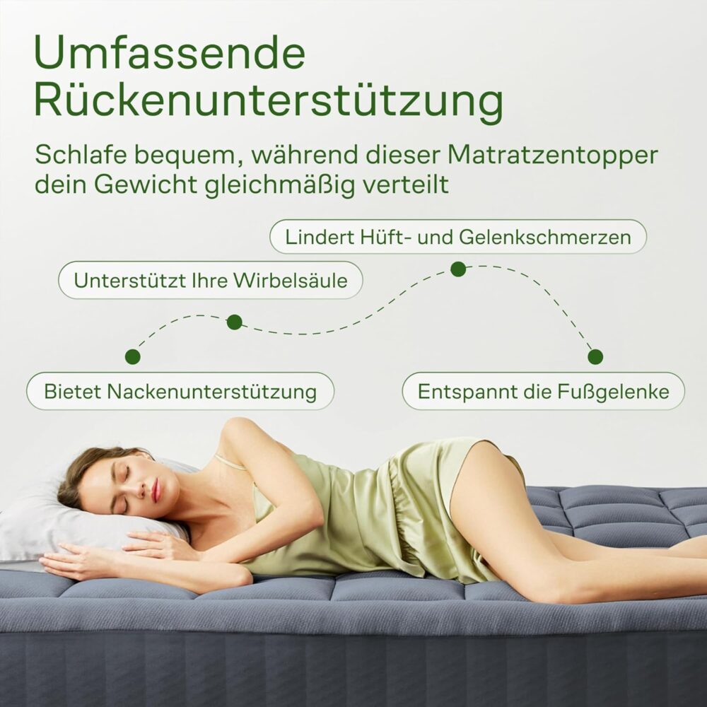 Bambus Matratzenauflage 180x200 cm Kühlend Atmungsaktiv – Bild 4