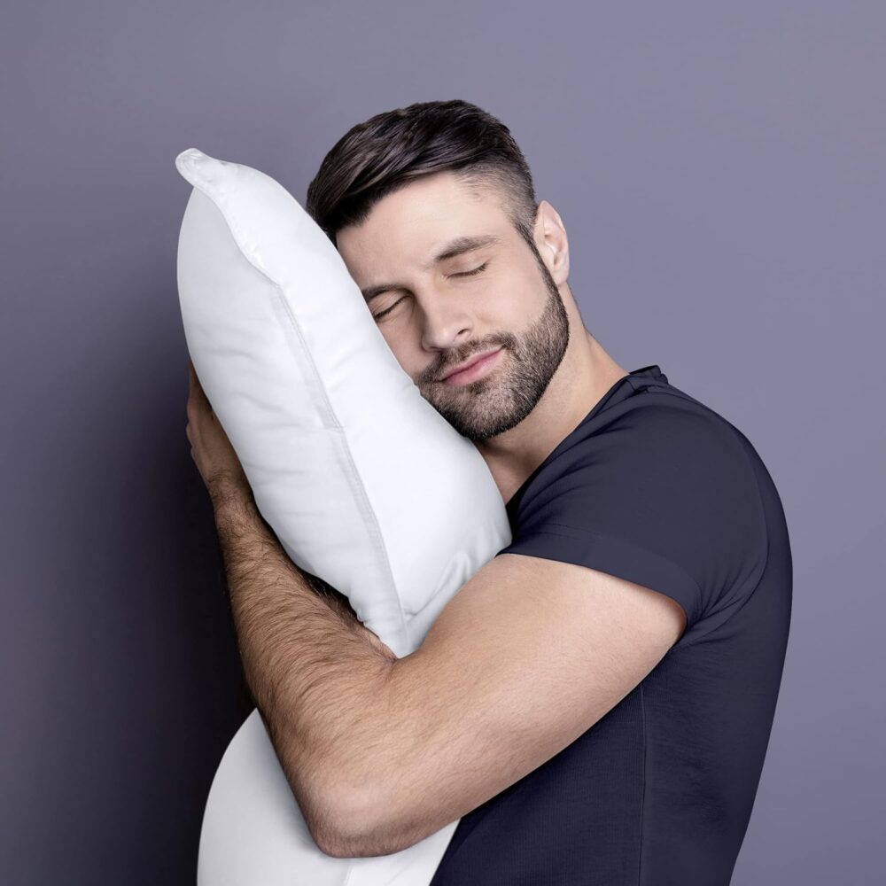 Kissen-Set 2 Stück 50x70 cm, atmungsaktiv & weich weiß – Bild 4