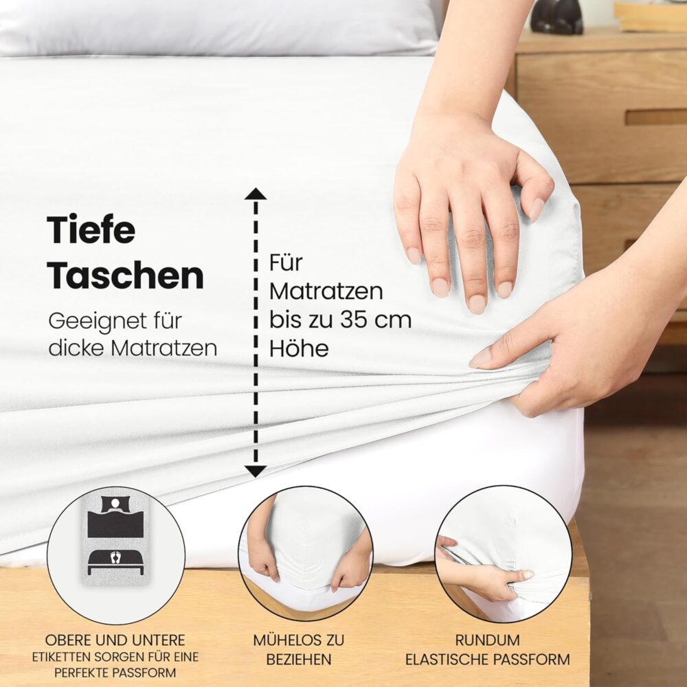 "Tiefes Spannbettlaken aus gebürsteter Mikrofaser" – Bild 5
