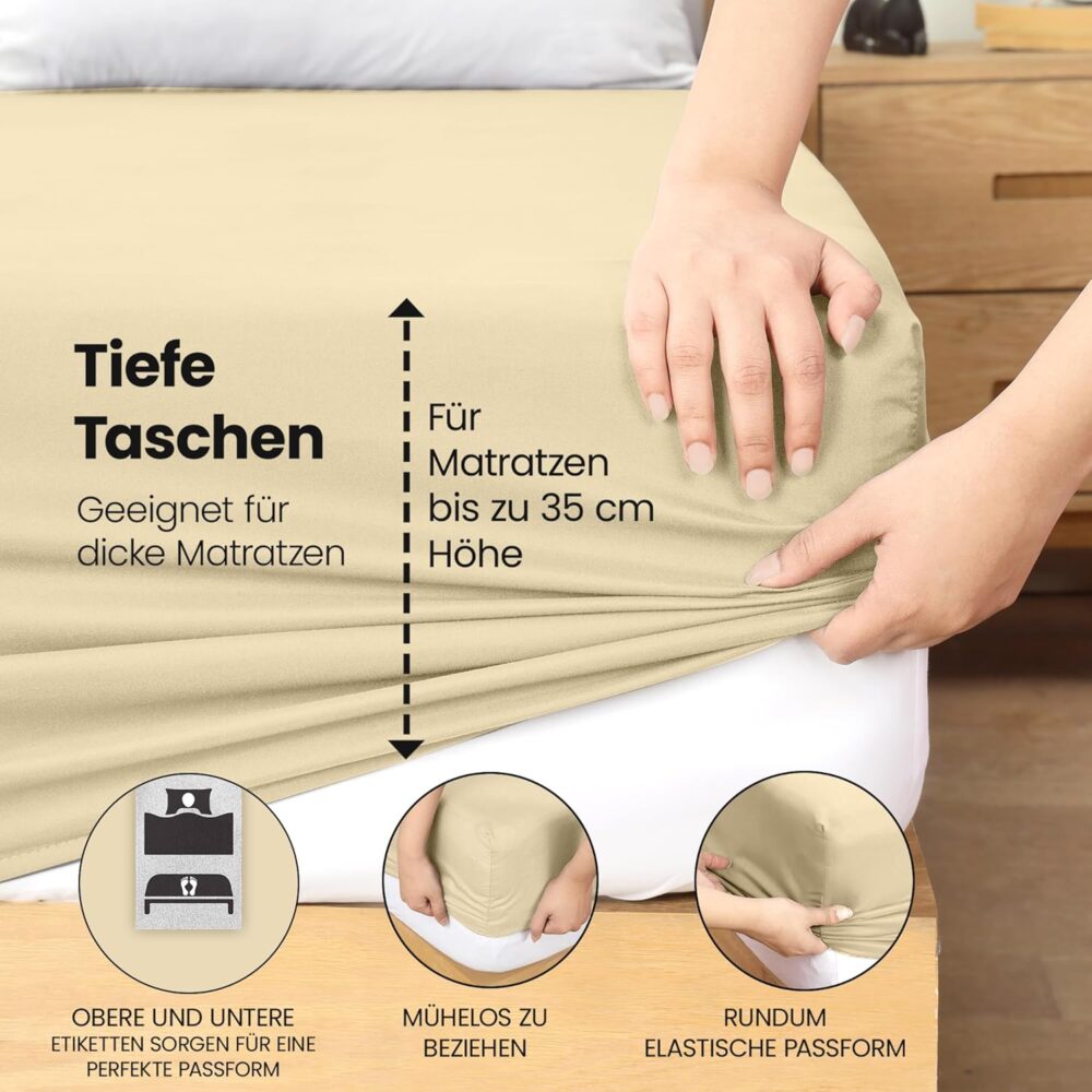 „Tiefes Spannbettlaken aus gebürsteter Mikrofaser“ – Bild 5