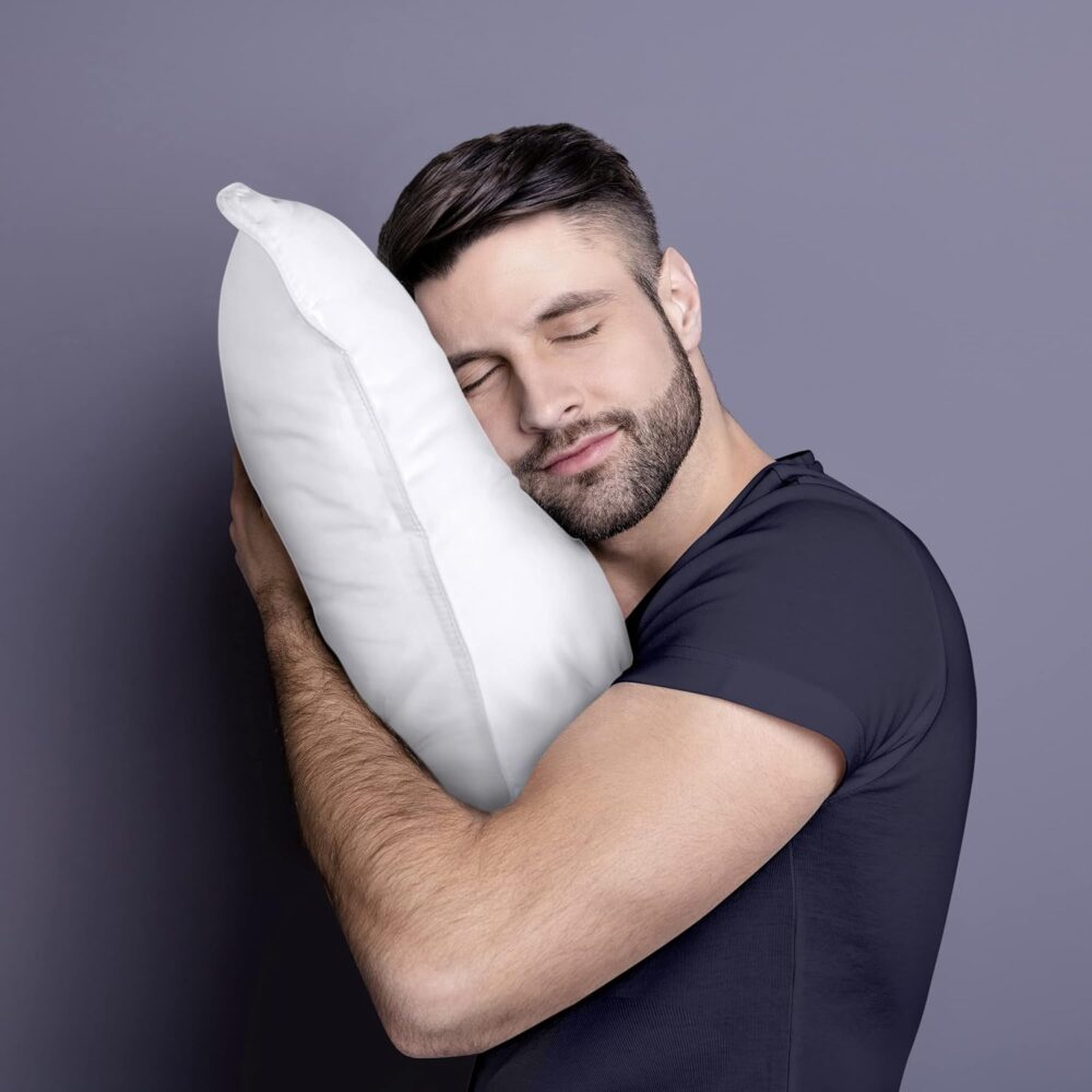 Kissen-Set 2 Stück 60x60 cm, atmungsaktiv & weich weiß – Bild 5