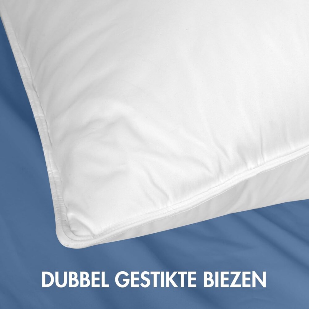 Kissen-Set (2 Stück), 80 x 80 cm, Schlafkissen, atmungsaktiv und weich (weiß) – Bild 5