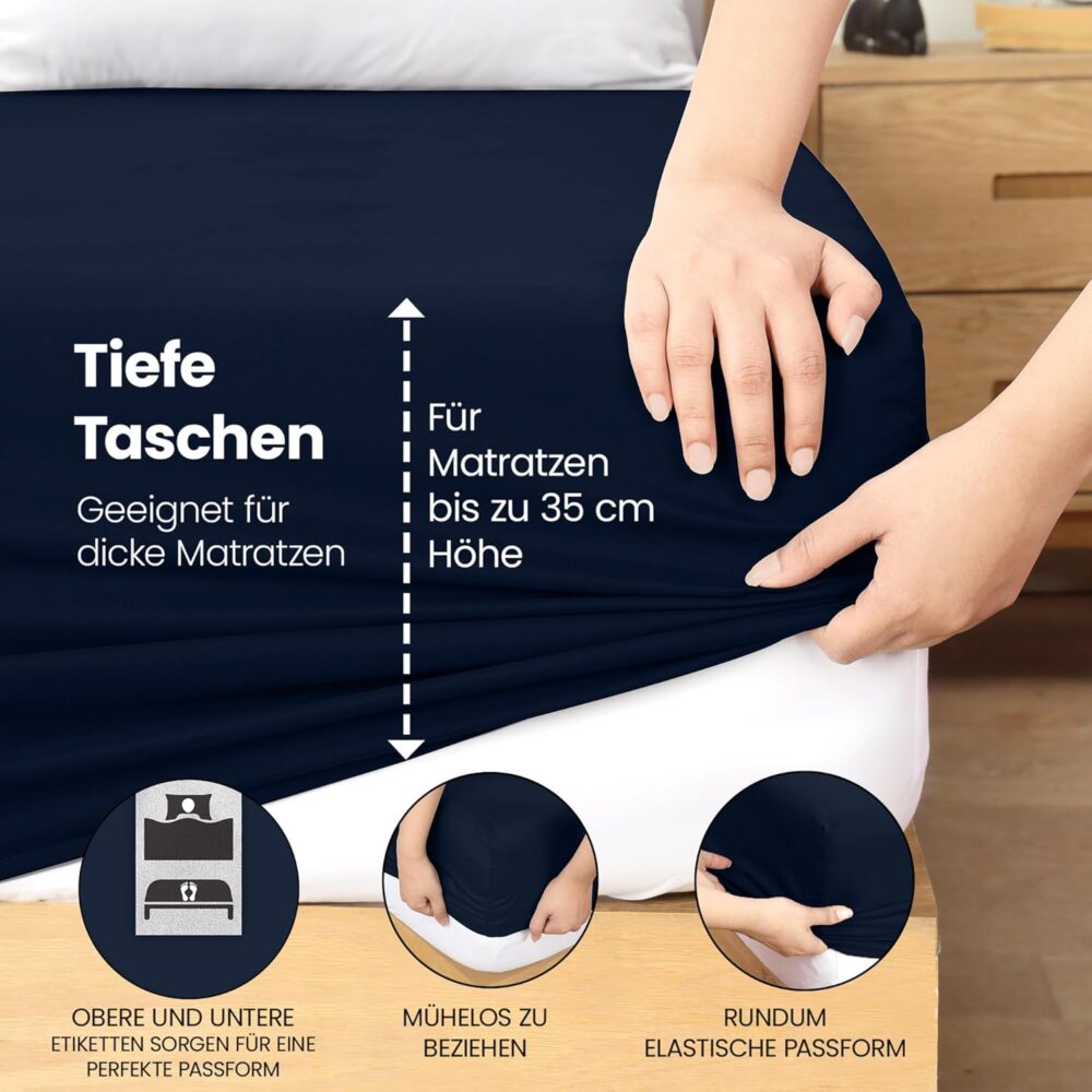 „Tiefes Spannbettlaken aus gebürsteter Mikrofaser“ – Bild 6