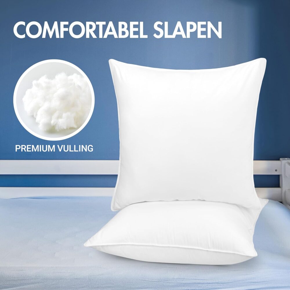 Kissen-Set (2 Stück), 80 x 80 cm, Schlafkissen, atmungsaktiv und weich (weiß) – Bild 7
