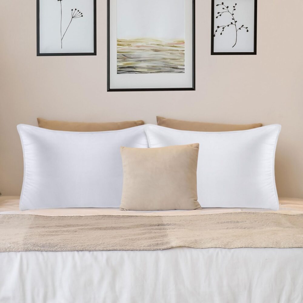 Kissen-Set 2 Stück 50x70 cm, atmungsaktiv & weich weiß – Bild 8