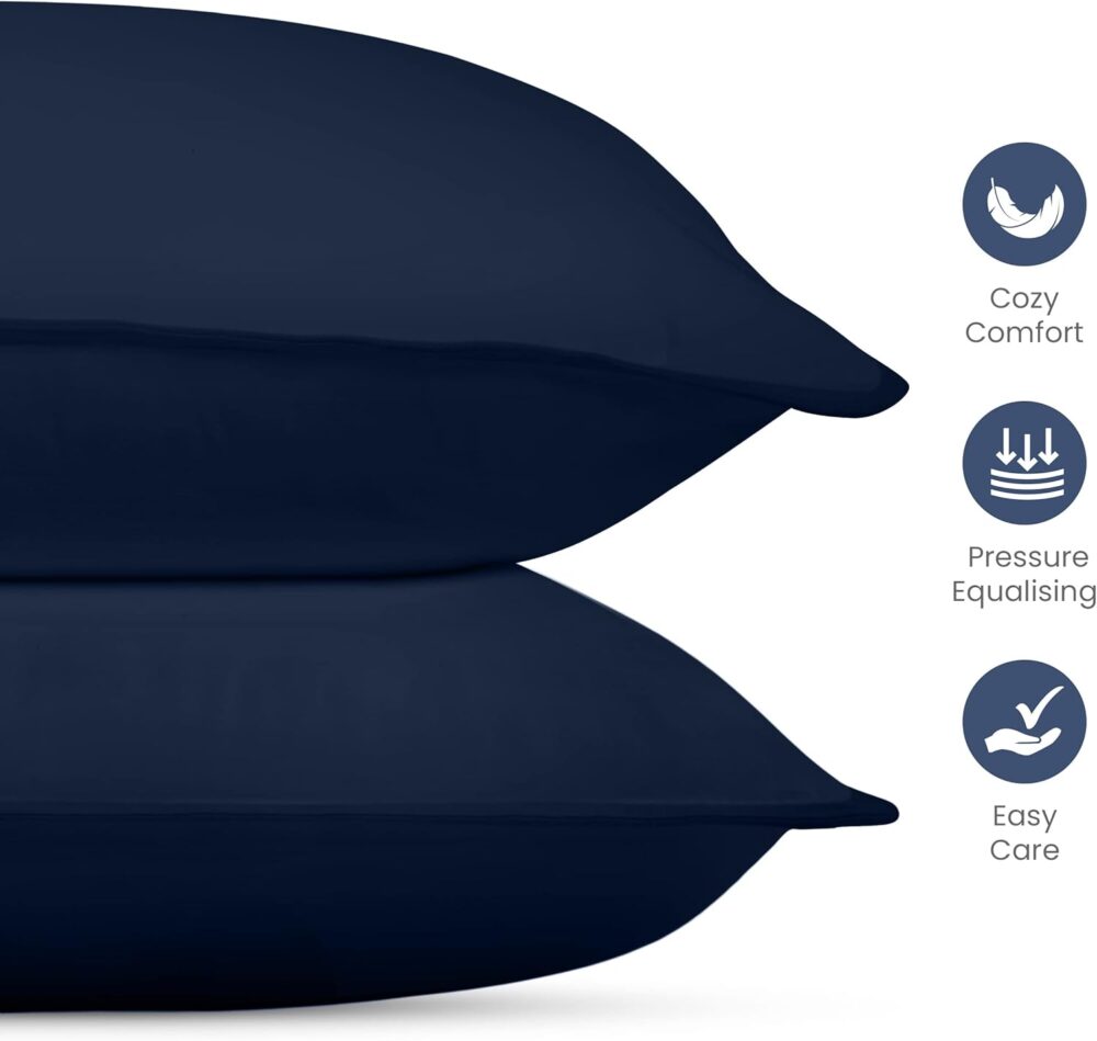 Kissen-Set 2 Stück 50x70 cm, atmungsaktiv & weich blau – Bild 8