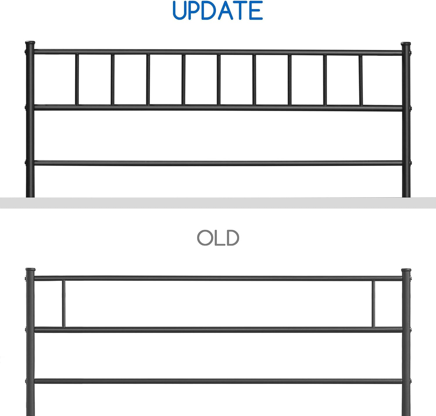 Metallbett 140x200 cm mit Kopfteil und Lattenrost – Bild 9