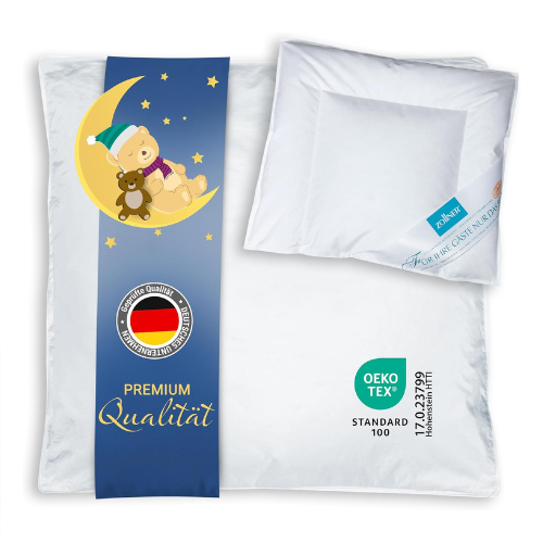 Daunen Baby Bettenset 80x80 35x40 cm Baumwolle