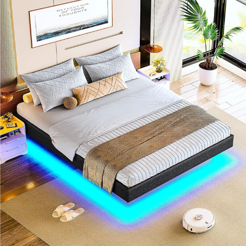 Bett 140x190 cm Schwebendes Design mit LED Licht