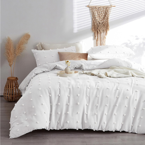 Boho Bed Linen 135x200 cm Tufted Pom Pom Soft Set