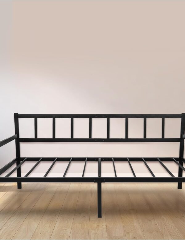 Metal Day Bed 2-in-1 Sofa Bed 90x200 cm Black