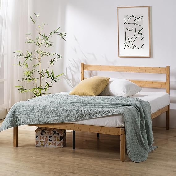 Wood Platform Bed 90x200 cm with Storage Brown