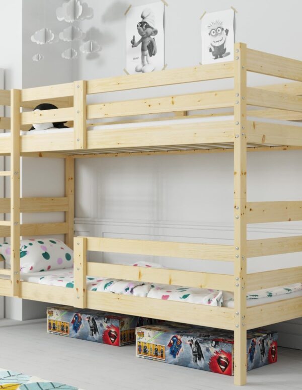 Wooden Bunk Bed 190x90 cm Solid Pine Natural Wood