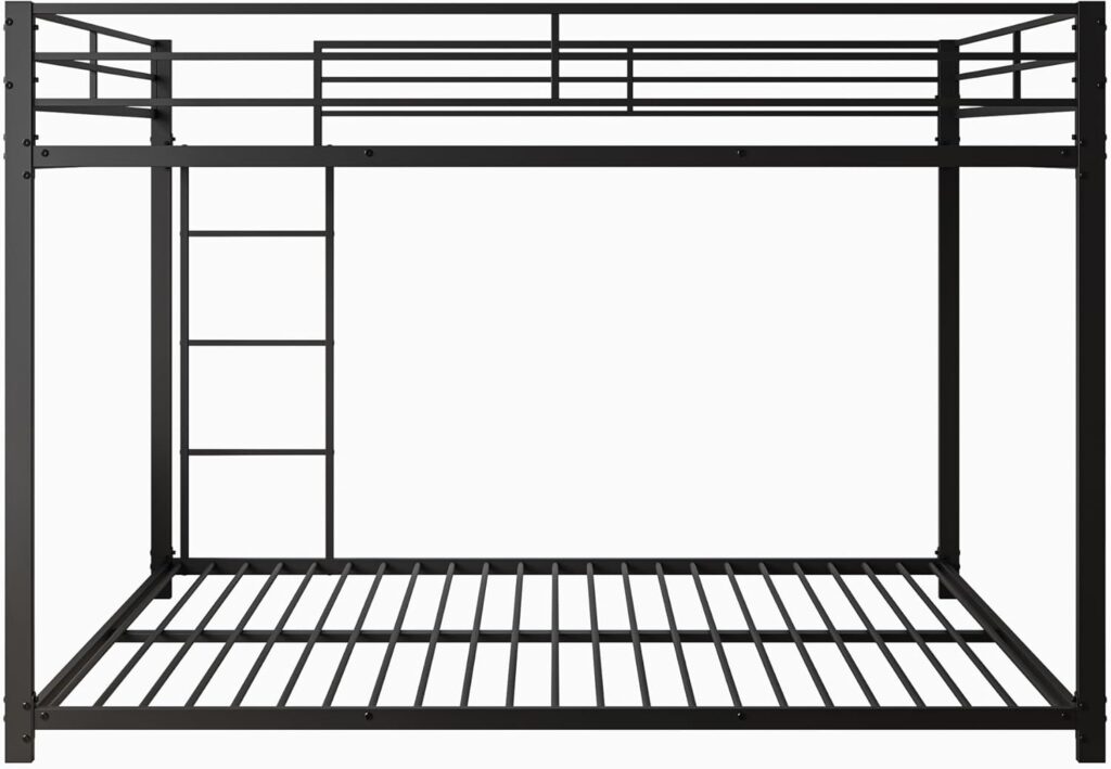 „Metallbett 140 x 200 cm – Kinderbett, Etagenbett, klassisches Eisenbett in Schwarz“