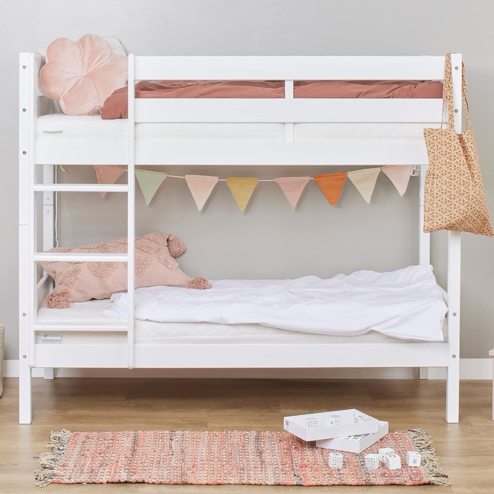"Etagenbett für 2 Kinder, 70 x 160 cm – Kinder-Hochbett in Weiß"
