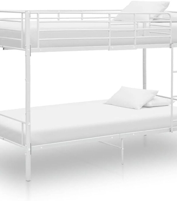 Metall Etagenbett 90x200 cm Weiß Stabil Doppelbett