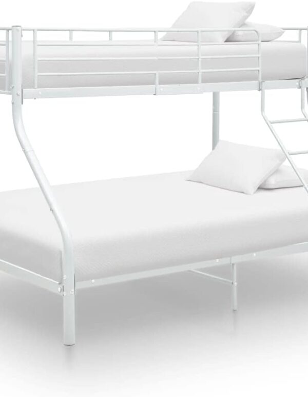 Metal bunk bed white 140x200 cm & 90x200 cm