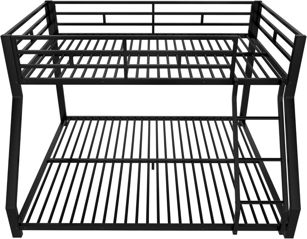 Etagenbett Metall 90x200 + 140x200 cm, Schwarz
