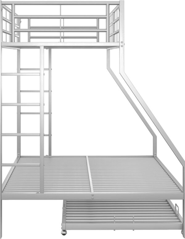 Etagenbett Metall 90x200 + 140x200 cm mit Ausziehbett