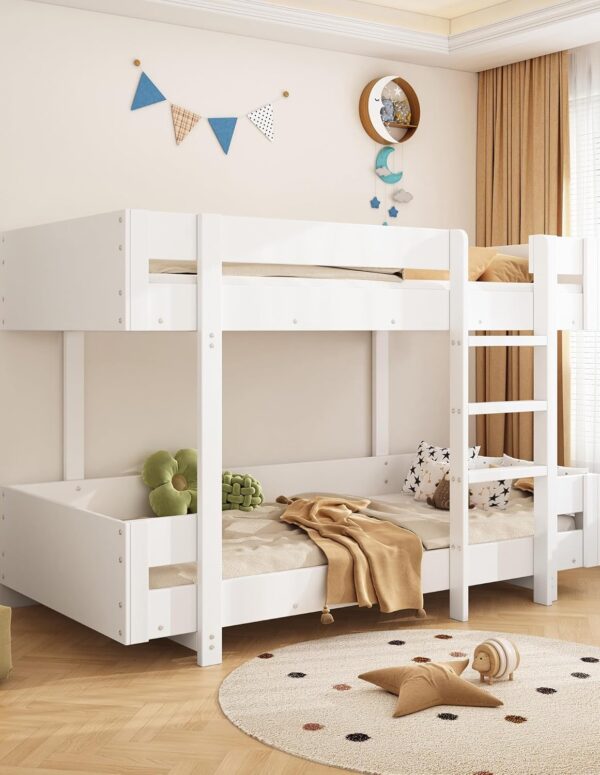 Etagenbett Holz 90x200 cm mit Leiter und Rausfallschutz